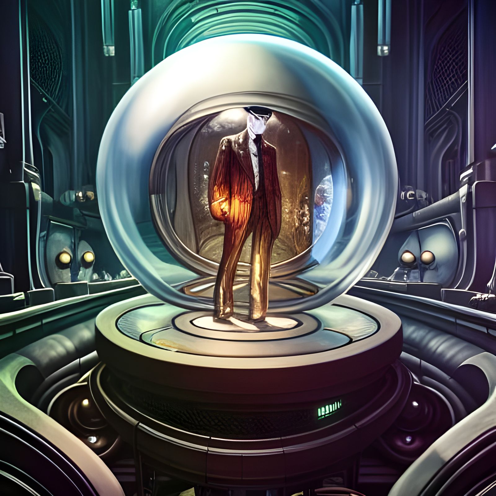 Inspector Spriggles in Rising Orb, Detailed 3D Art