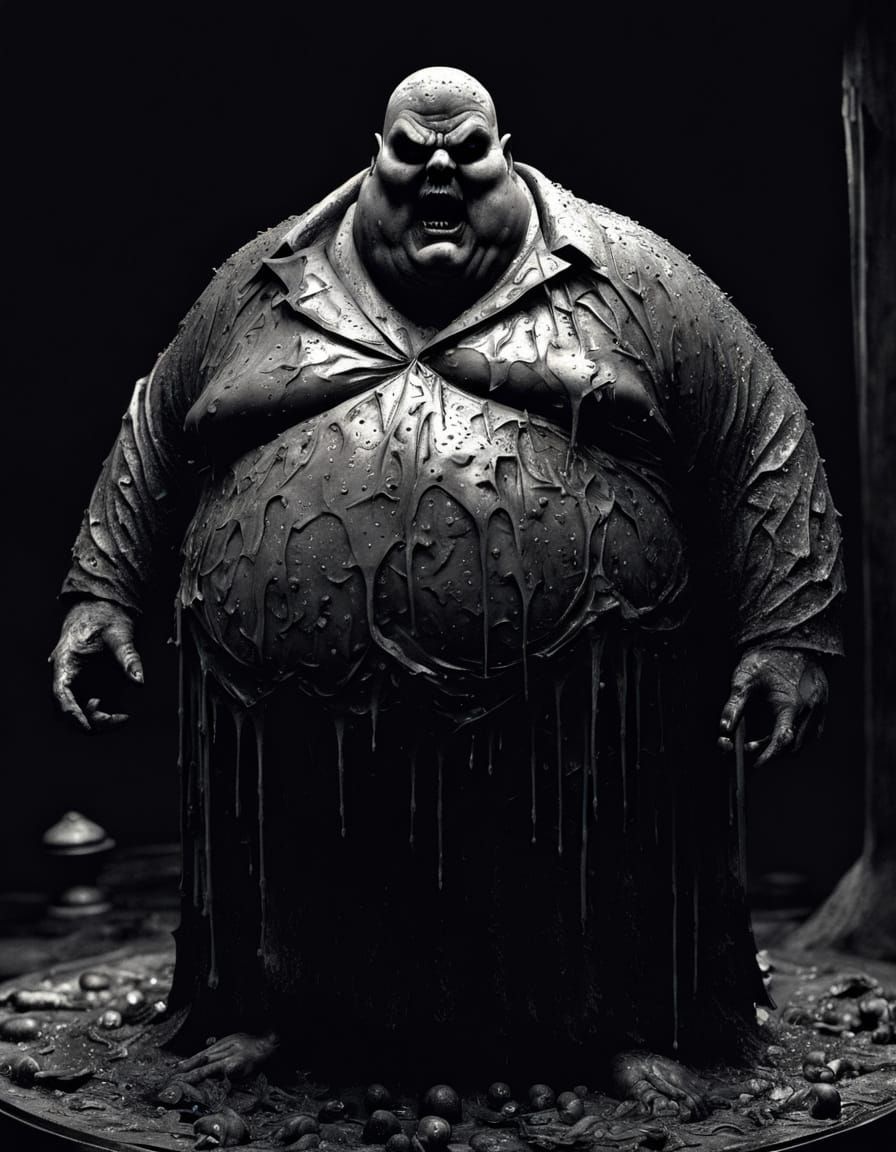 Ghoul in Decaying Onyx Form, Maximalist Film Noir Style