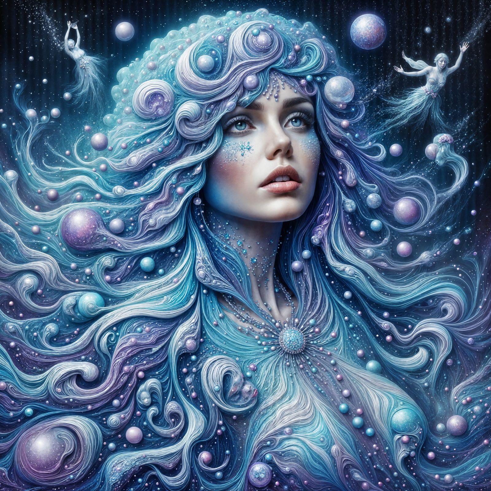 Aquarius Goddess in Fantasy Art Style