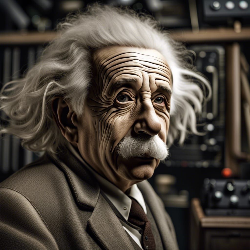 Hyperrealistic Portrait of Einstein in HDR