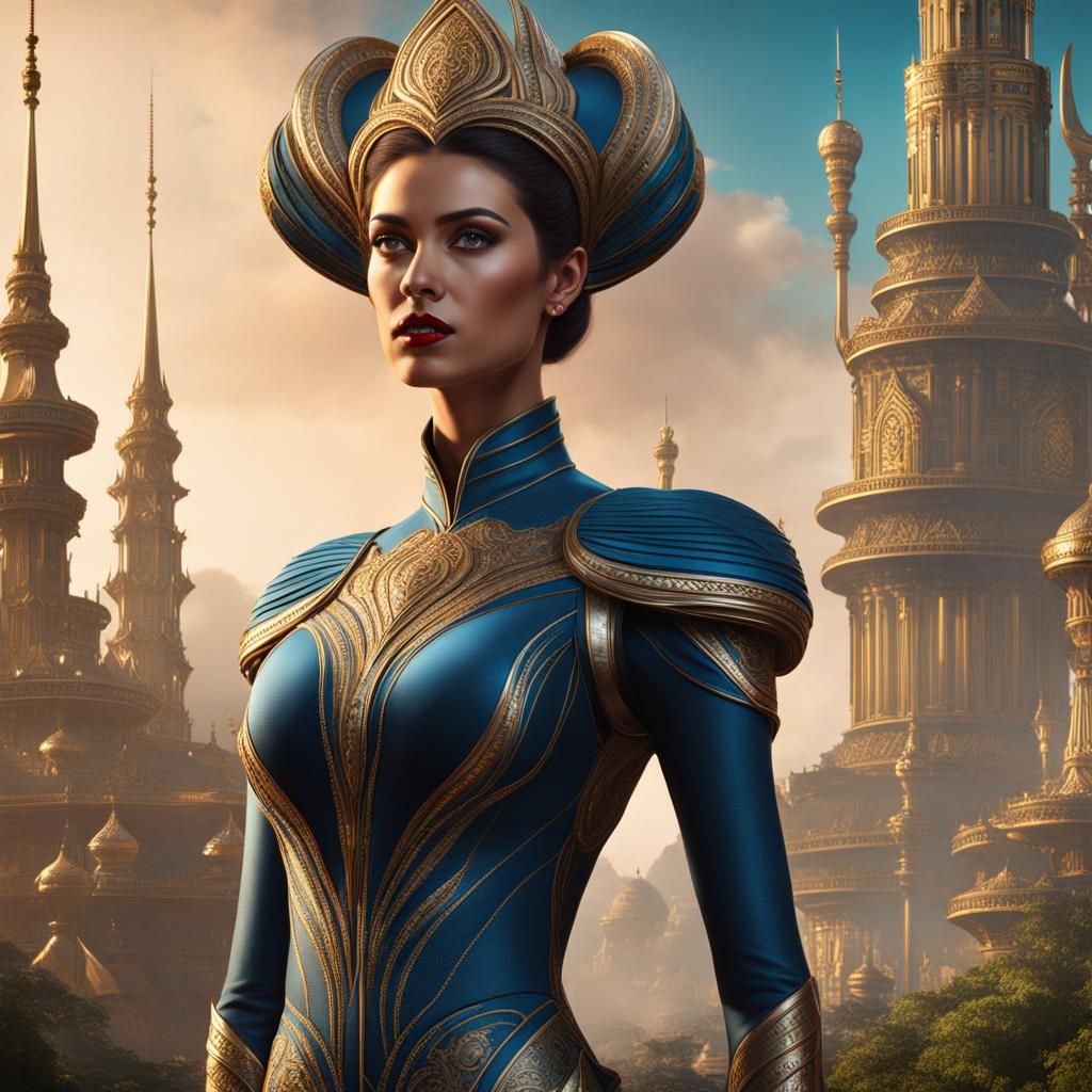 The World's Tallest Woman: Detailed Matte Painting