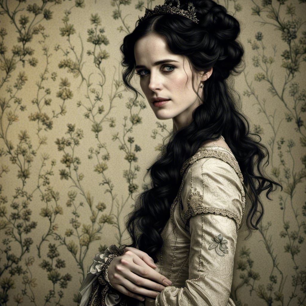 Eva Green as Regency Woman in Fairycore Style