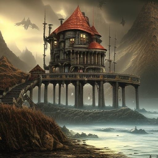 Warhammer 40k Death Cottage in Hyper-Realistic Style