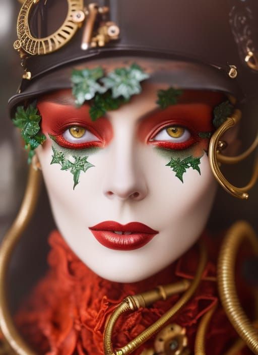 Steampunk Poison Ivy in Intricate Detail
