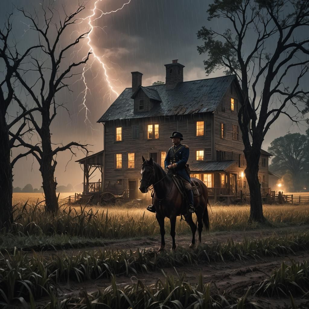 Eerie Farmhouse Watched by Revolutionary War Soldier