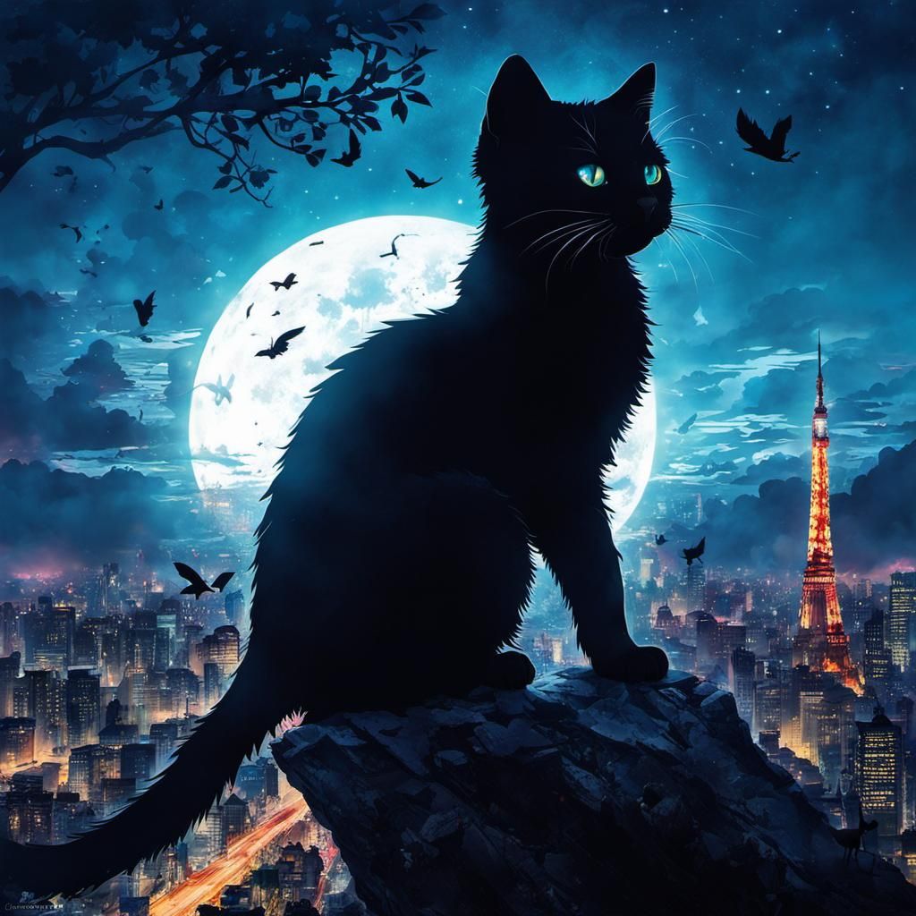 Surreal Kitten Double Exposure Collage Art Illustration