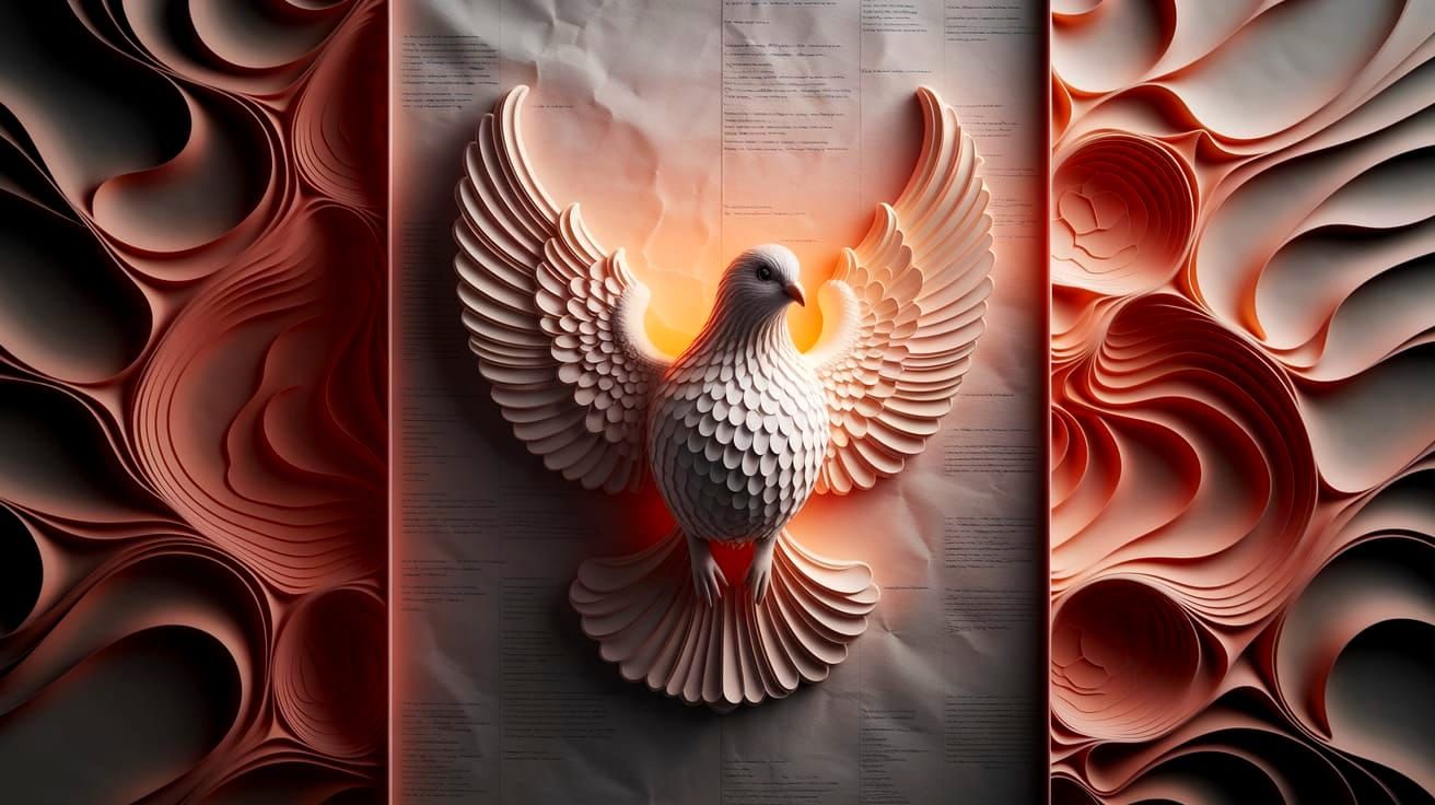 Angelic Dove of Neuroplastic Synesthesia in 3D Impasto Style