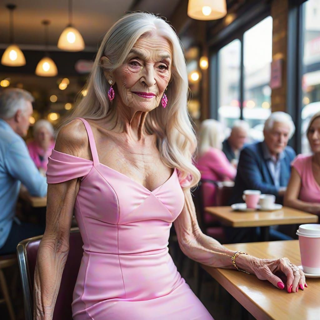 Glamorous Transvestite in Pink Dress, Professional Photograp...