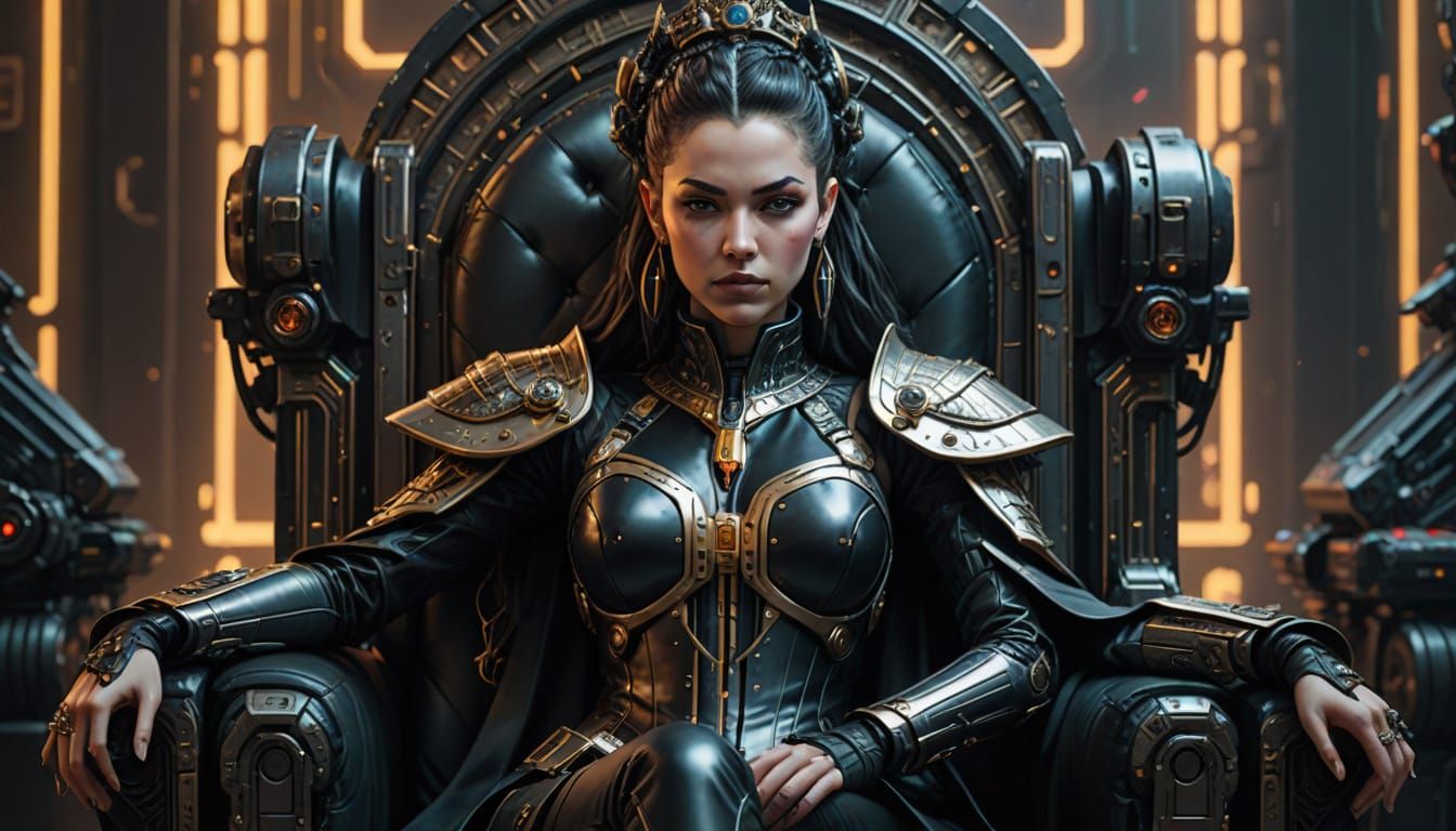Cyberpunk Aristocratic Queen Reigns Supreme