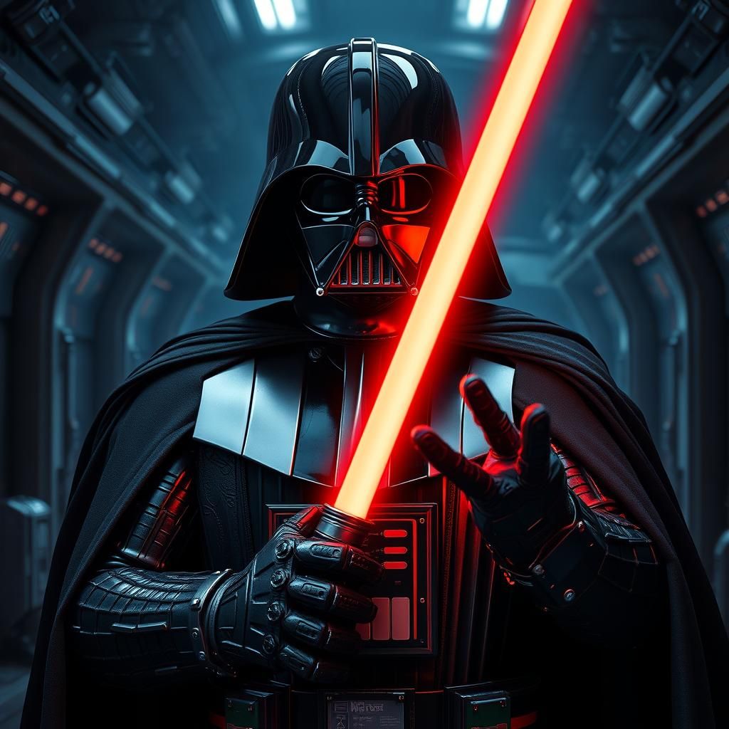 Darth Vader in Hyperrealistic Dark Armor