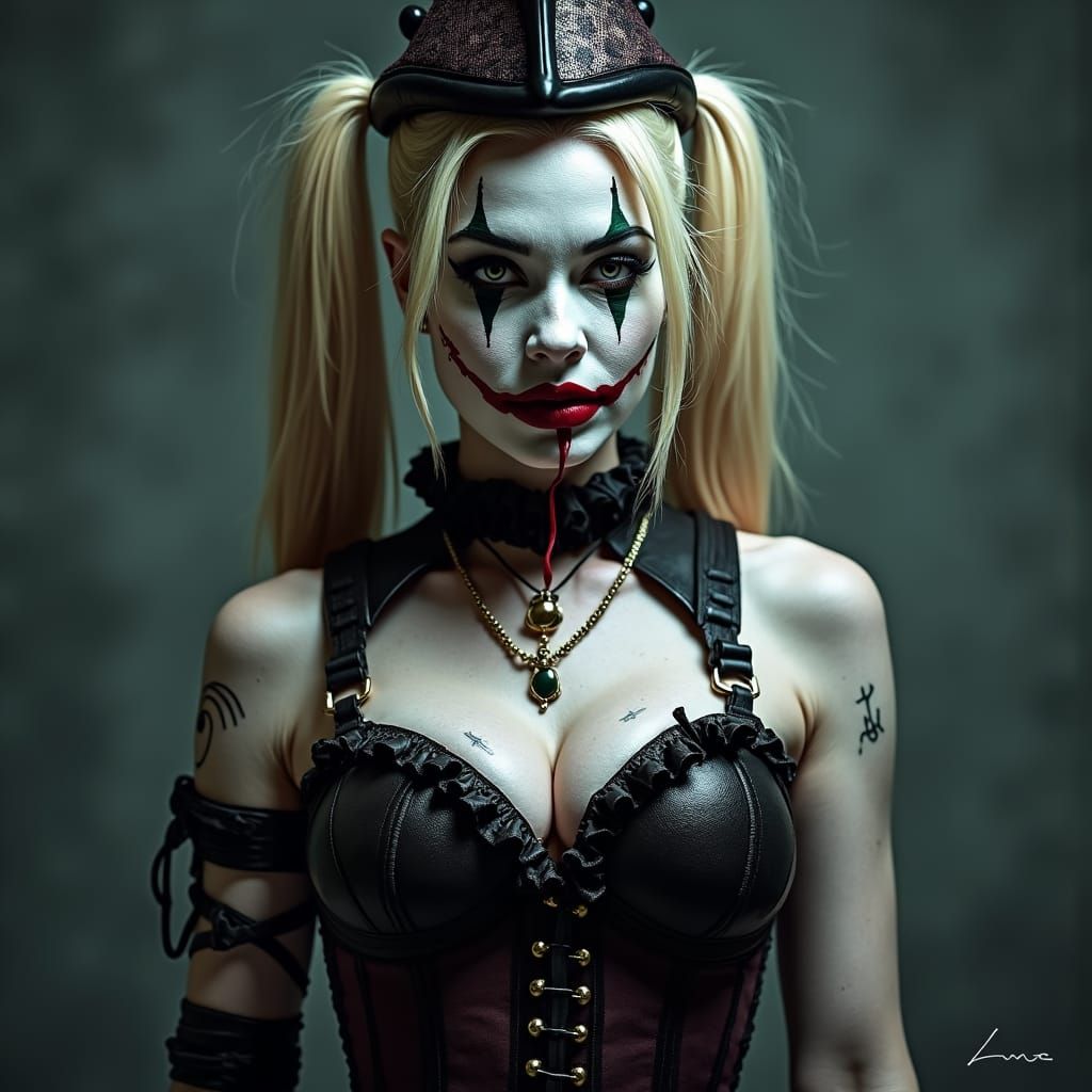 Harley Quinn in Dark Vintage Style
