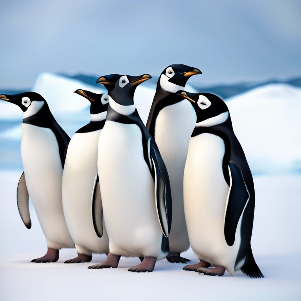 Penguins in Arctic Habitat