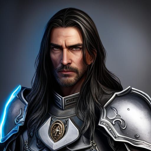 Hyperrealistic Portrait of a D&D Paladin in Armor