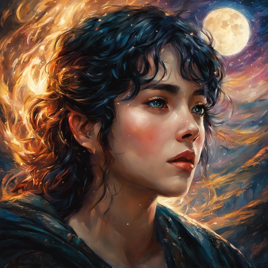Lord of the Rings Moonlit Impressionism Painting