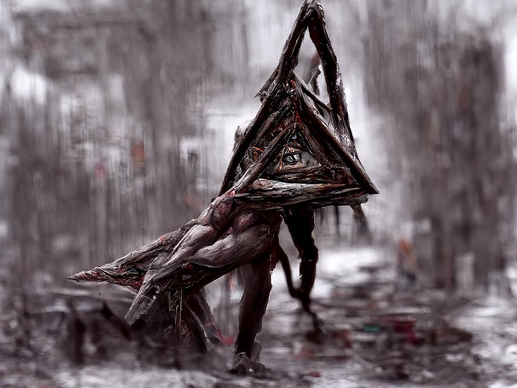 Pyramid Head Sinister: Hyperrealistic Digital Art