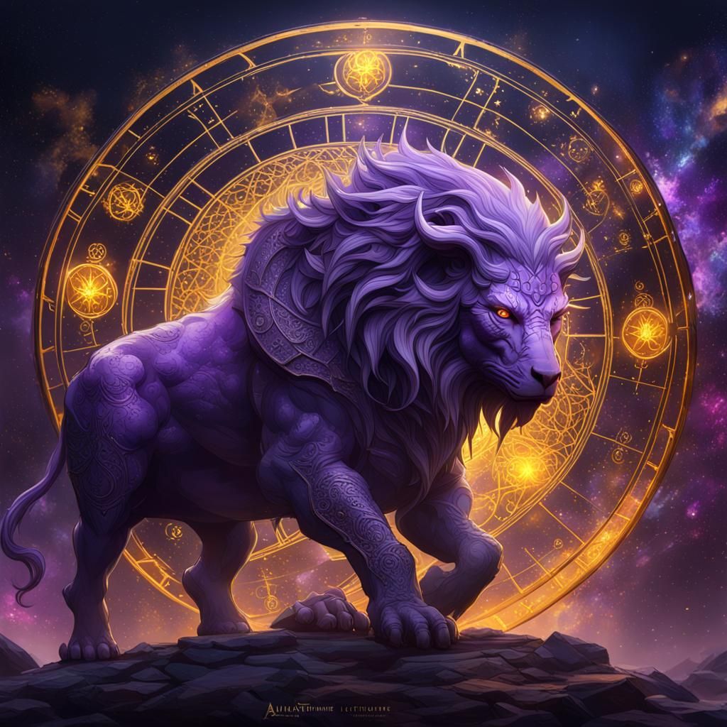 Celestial Zodiac Creature in Dark Fantasy Style