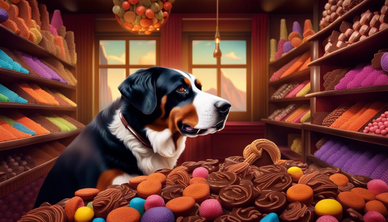 Swiss Mountain Dog Chocolatier in Candy Shop