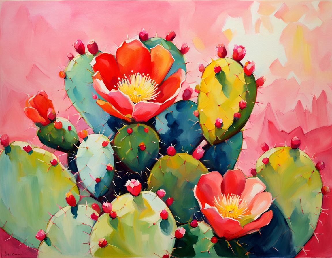 Prickly Pear Blossom in Complementary Colors