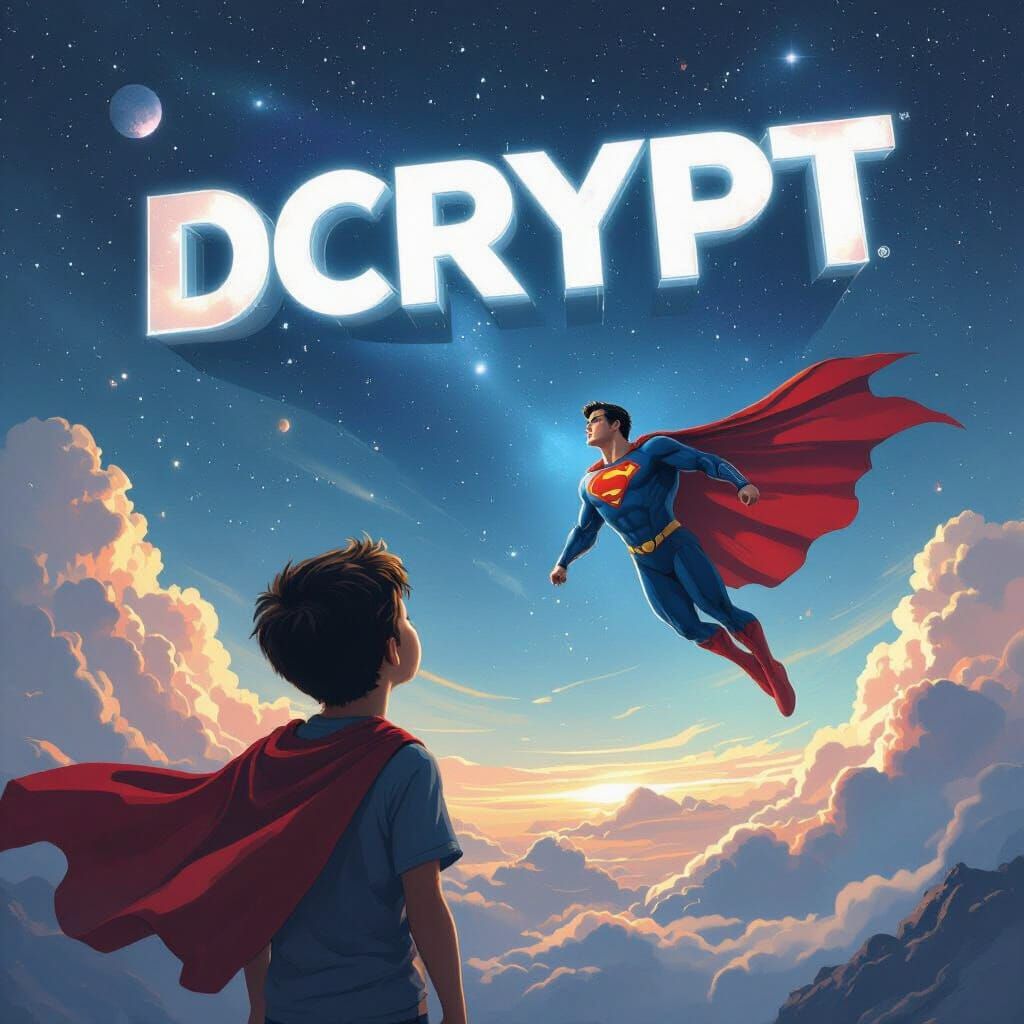 Boy Watches Superman Fly Through Galaxy