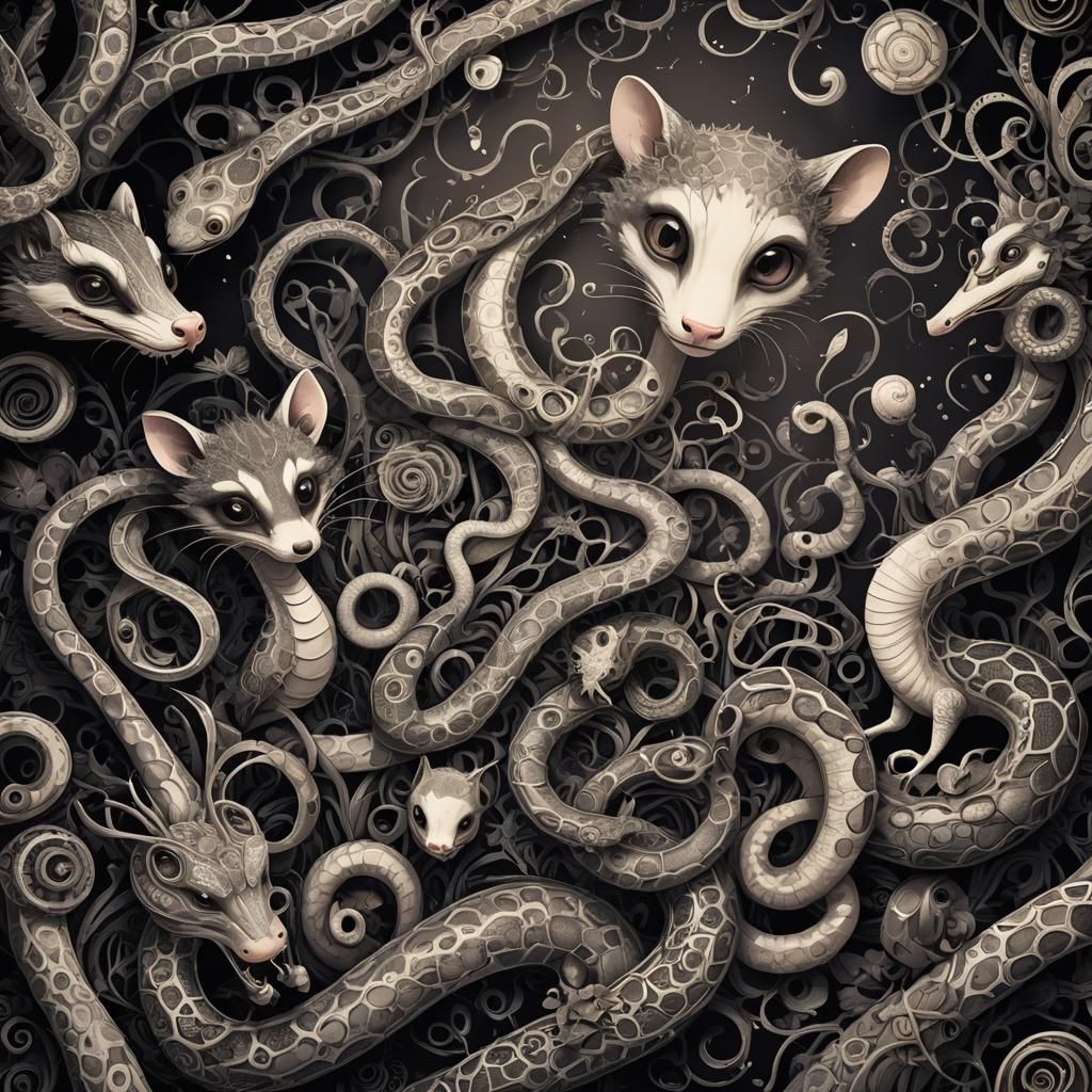 Tim Burton Style Animals Playing Music