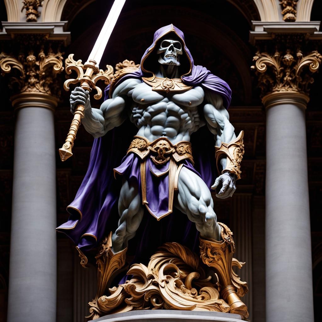 Skeletor Dramatic Sculpture by Gian Lorenzo Bernini, Masters of the Universe, MOTU,