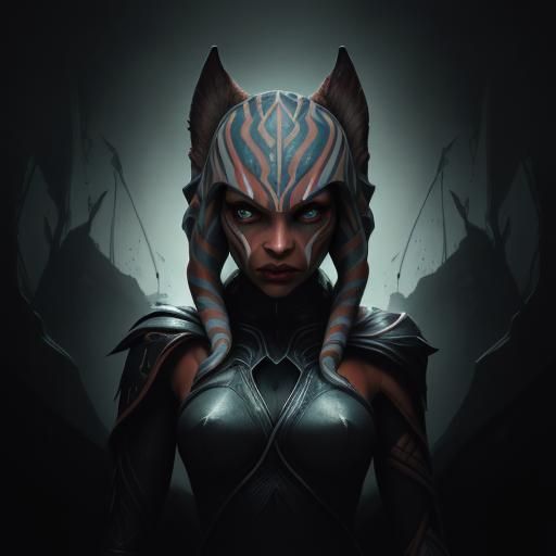 Sinister Ahsoka Tano: Hyperrealistic Digital Art