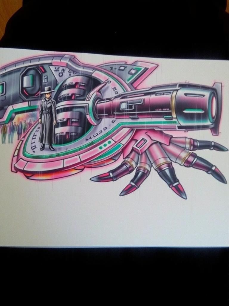 Dystopian Metropolis: Cyberpunk Scene in Neon Rain