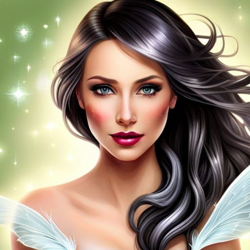 Sparkling Sugar Fairy in a Realistic Fantasy Paradise