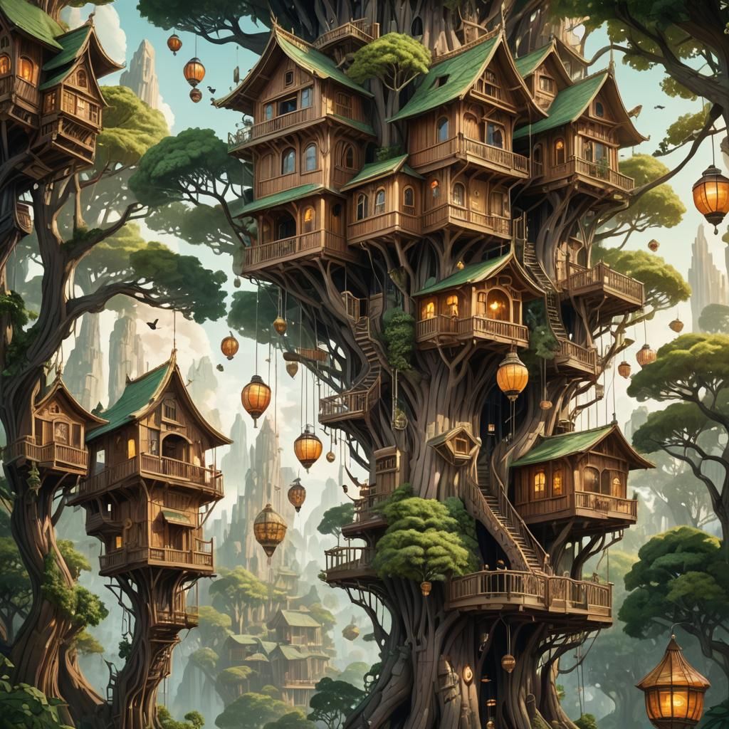 Enchanted Treehouse Reaching for the Sky