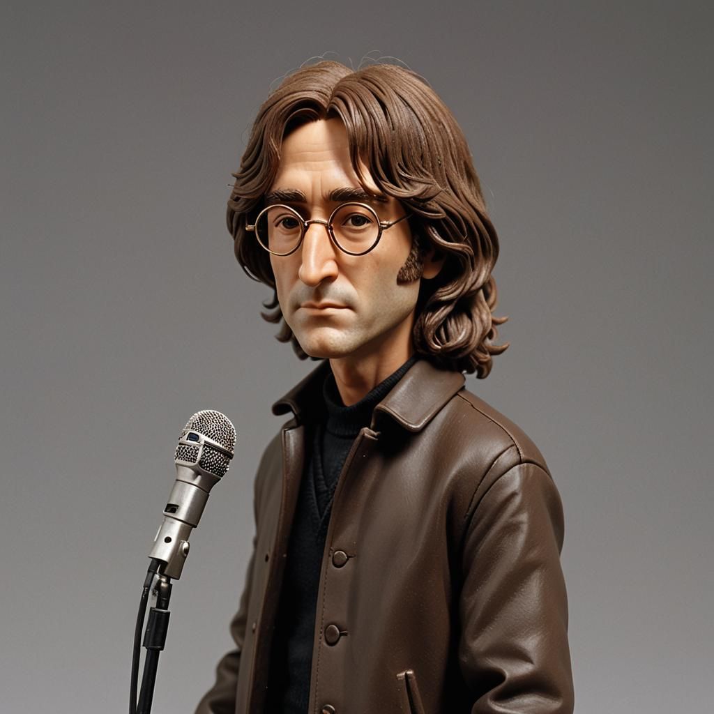 A scale model figure of John Lennon