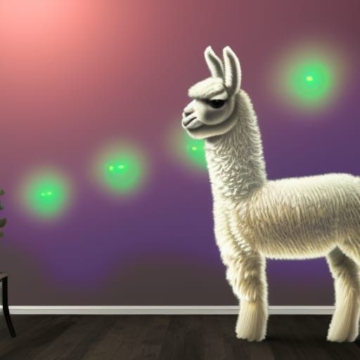 Photorealistic Llama Electricity Mashup at Night