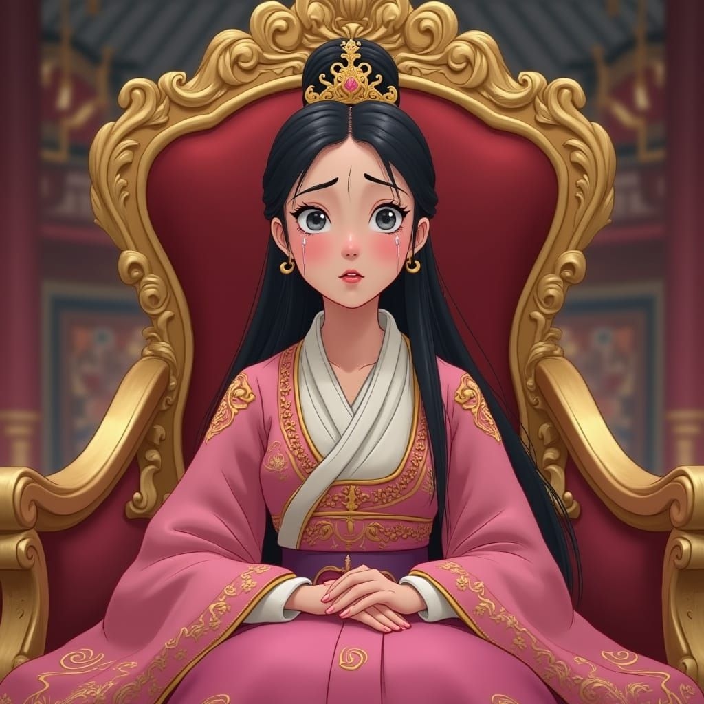 Royal Korean Princess in Vibrant Disney Style