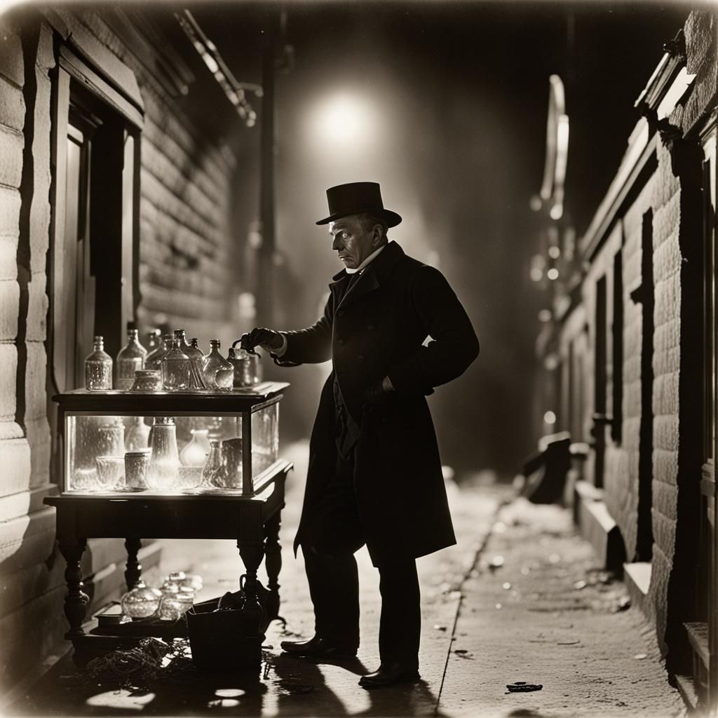 A Suave Thief in a Retro-Futuristic Noir 1900s Black and Whi...