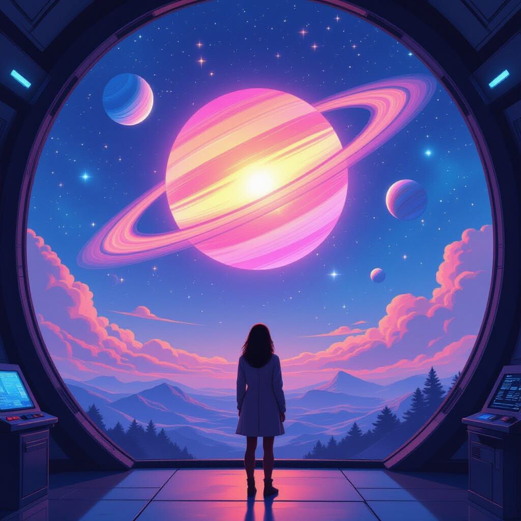 Astronomer Observes Solar System in Dreamy Digital Art