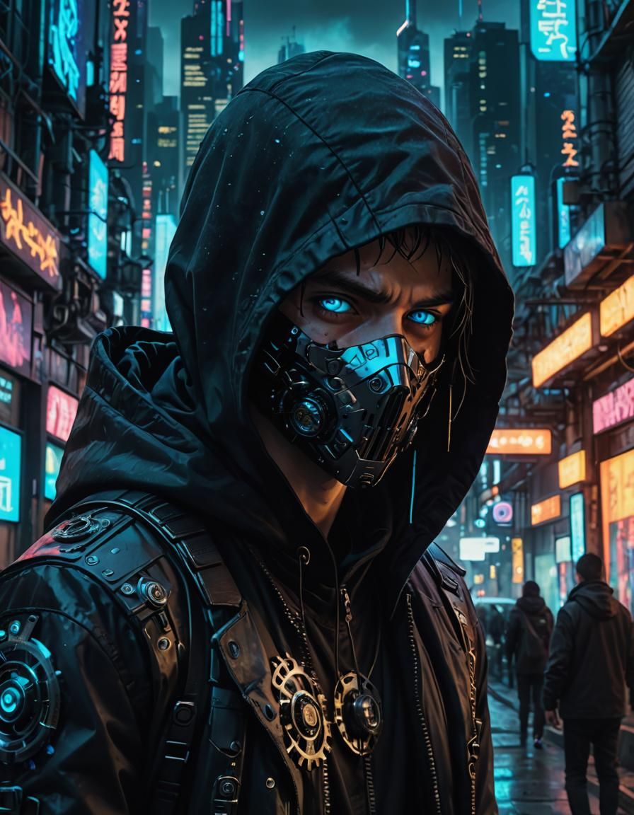 Cyberpunk Portrait in a Futuristic Cityscape