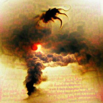Apocalyptic Abyss: Locusts Rising from Smoke