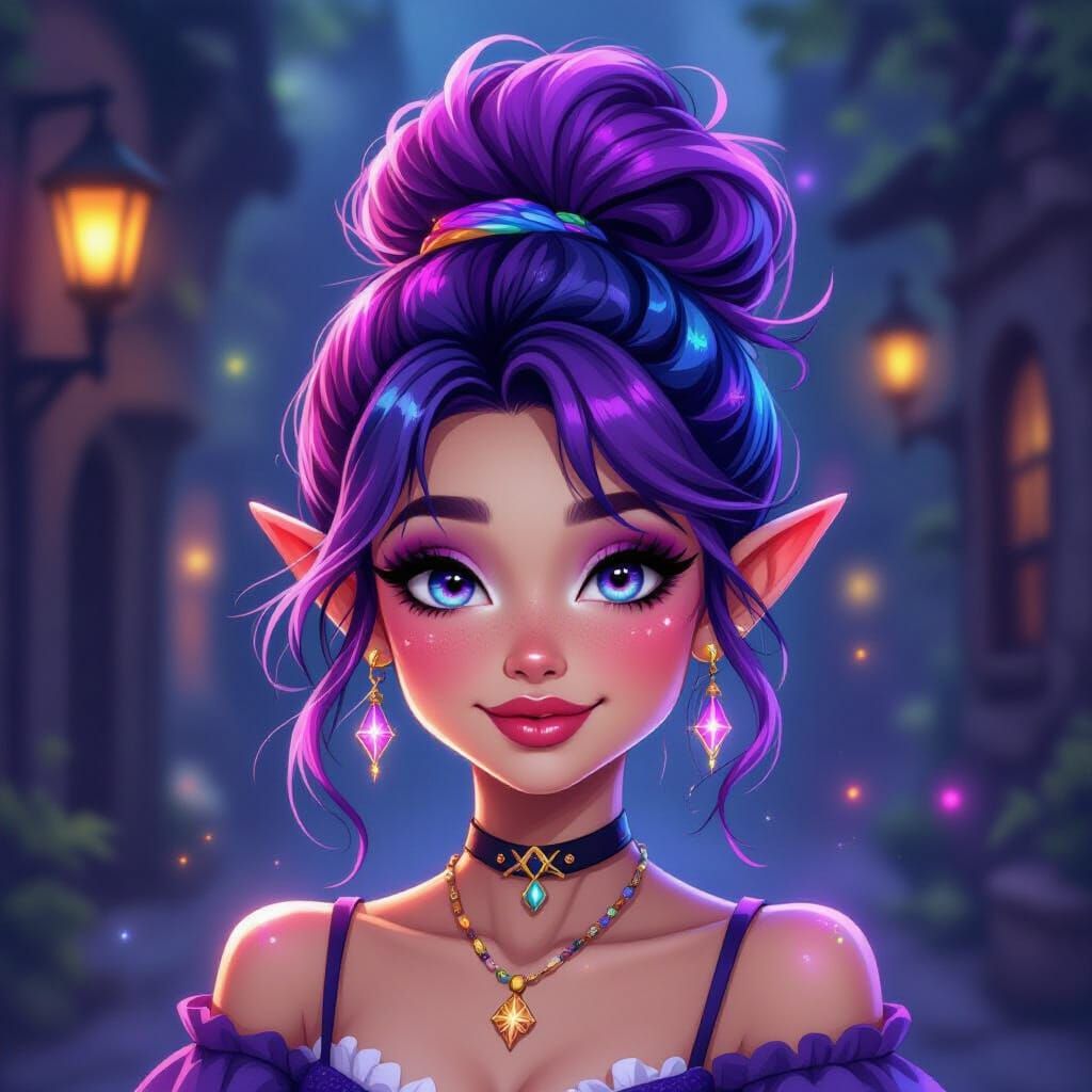 Rainbow Updo Hairstyle in Trollz Style