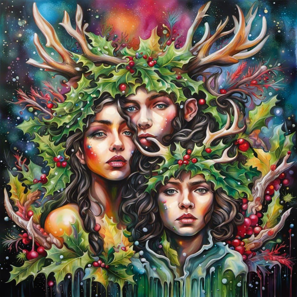 Winter Forest Fairies in Graffiti Art Style