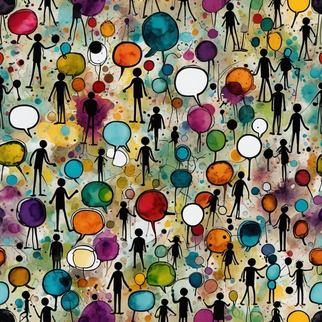 Stick Figure Conversations in Alcohol Inks