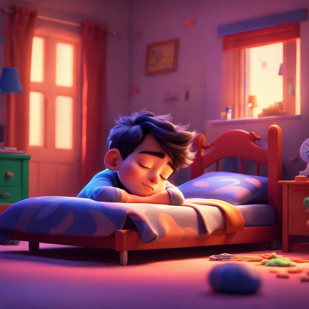 Lazy Boy Sleeping: Pixar-Style 3D Digital Art