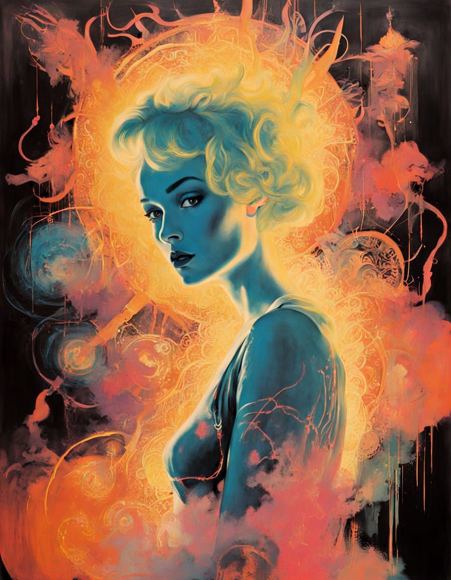 Neon Whimsy: Cyberpunk Dancer in Kaleidoscope of Lights