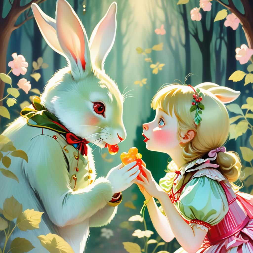 Peppermint Rabbit and Gummy Vampire Illustration