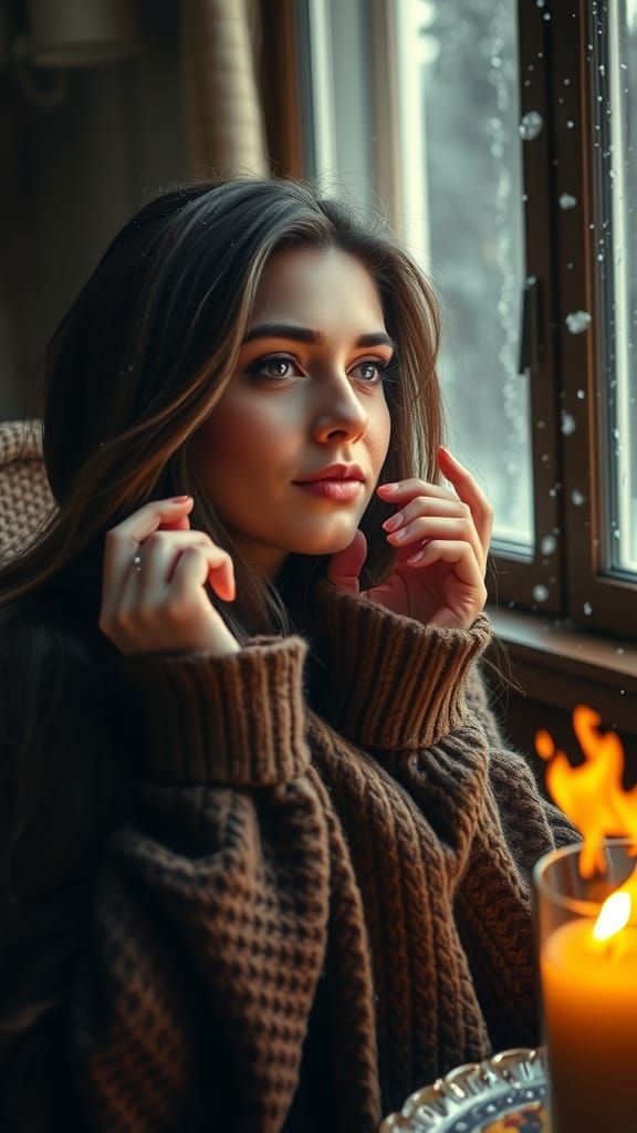 Woman Shivers From Cold in Cozy Room