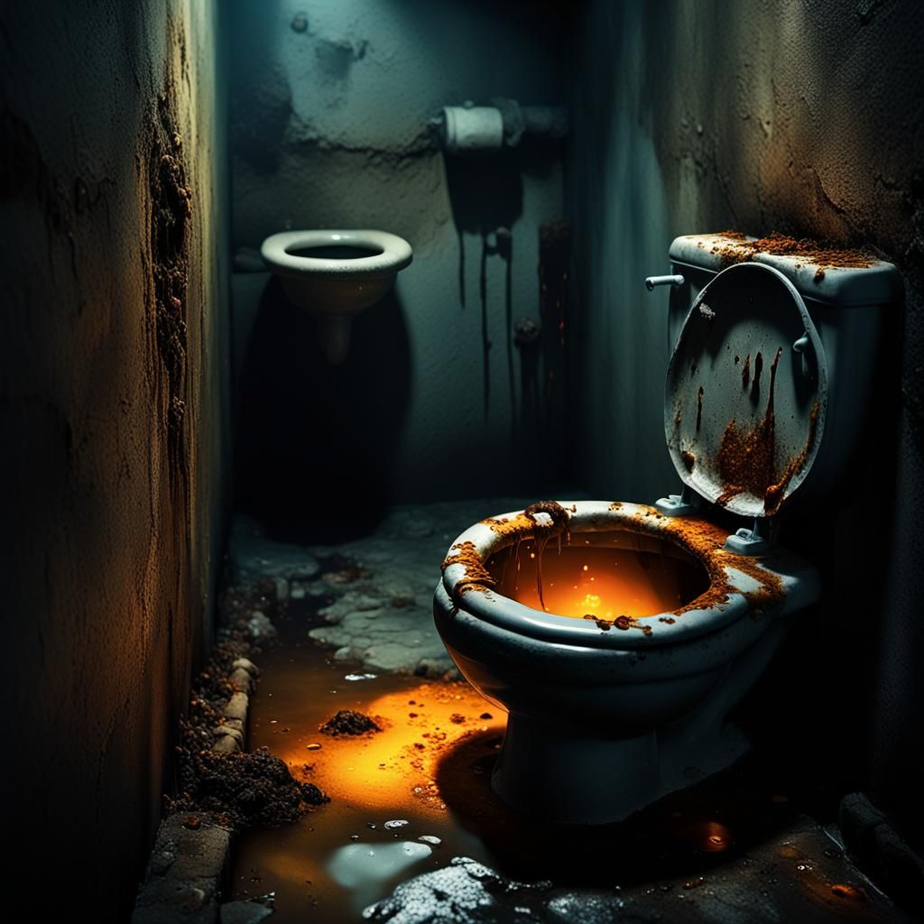 Dark Fantasy: Gross Toilet in Eerie Sewer