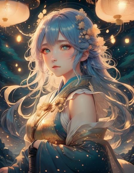 Serene Moonlit Encounter in Soft Focus