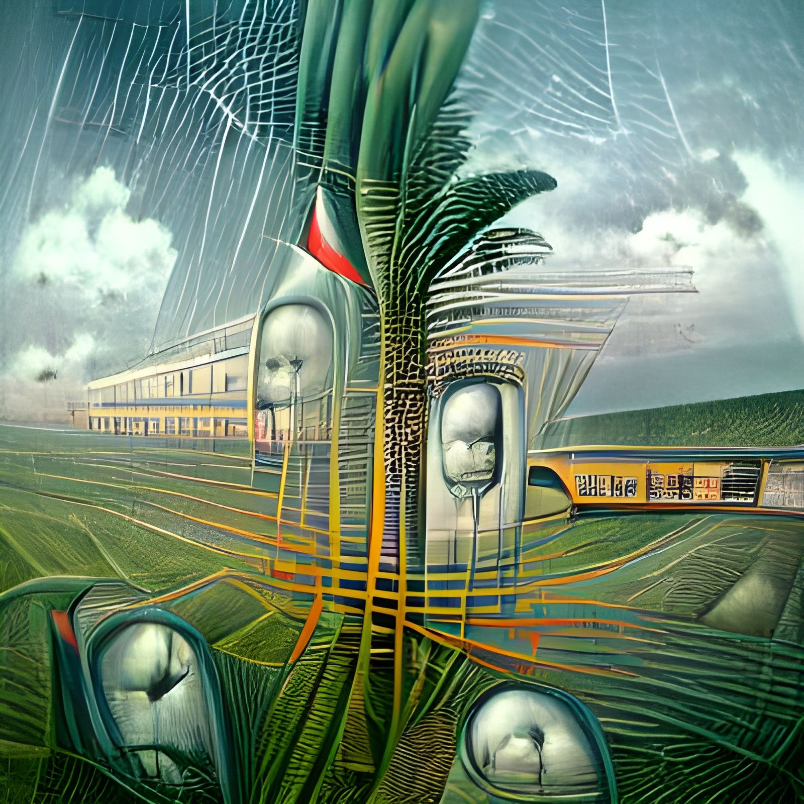Surreal Train Journey to Aruba in Precise Rain