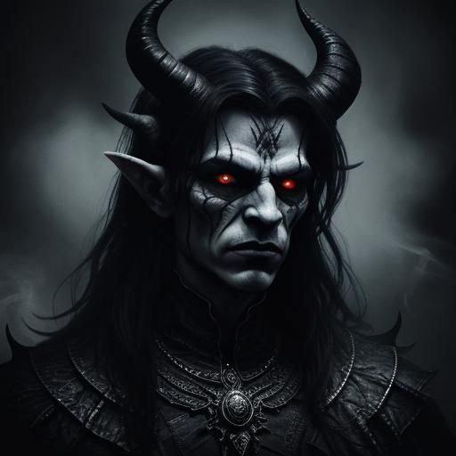 Demonic Portrait in Dark Fantasy Style