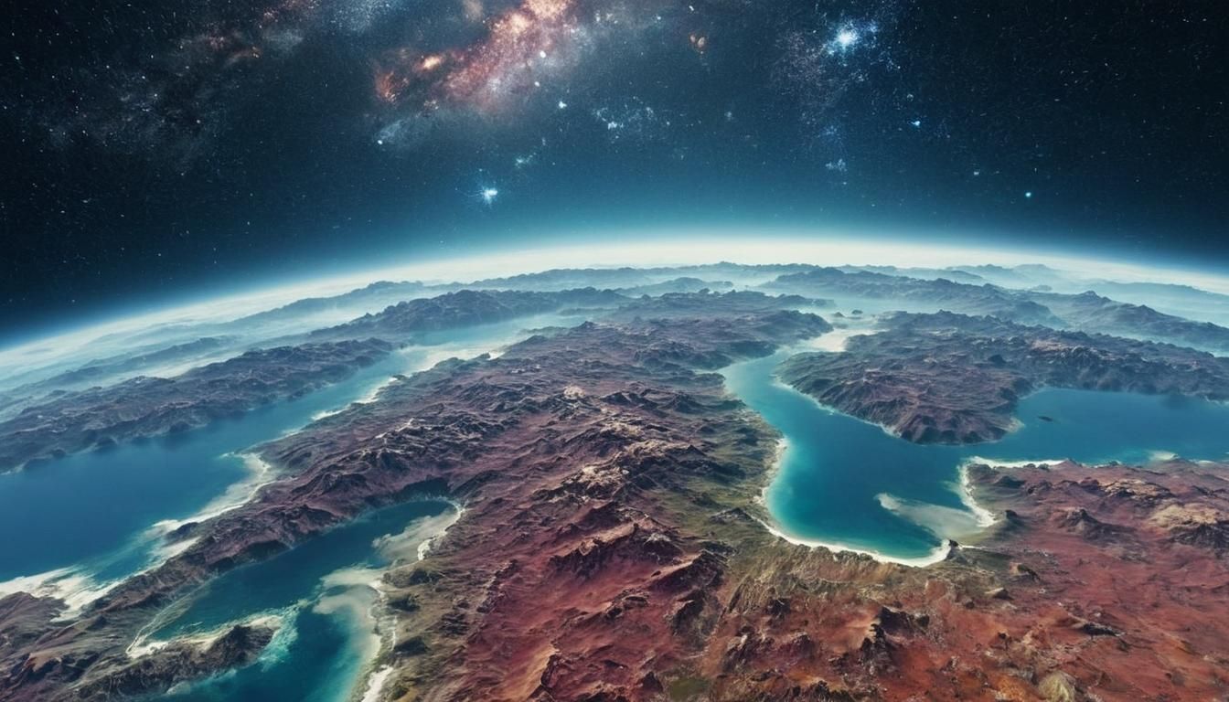 Sweeping Aerial View of Earth from Space