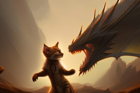Kitten in Dragon Costume: Fantasy Digital Art