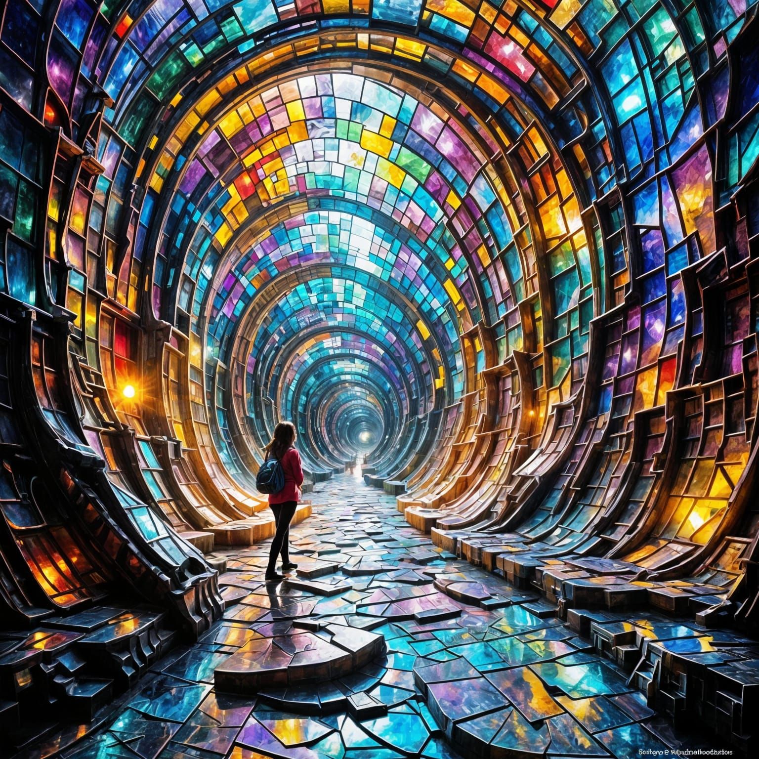 Prism Assemblage Tunnel of Shattered Glass Cityscape